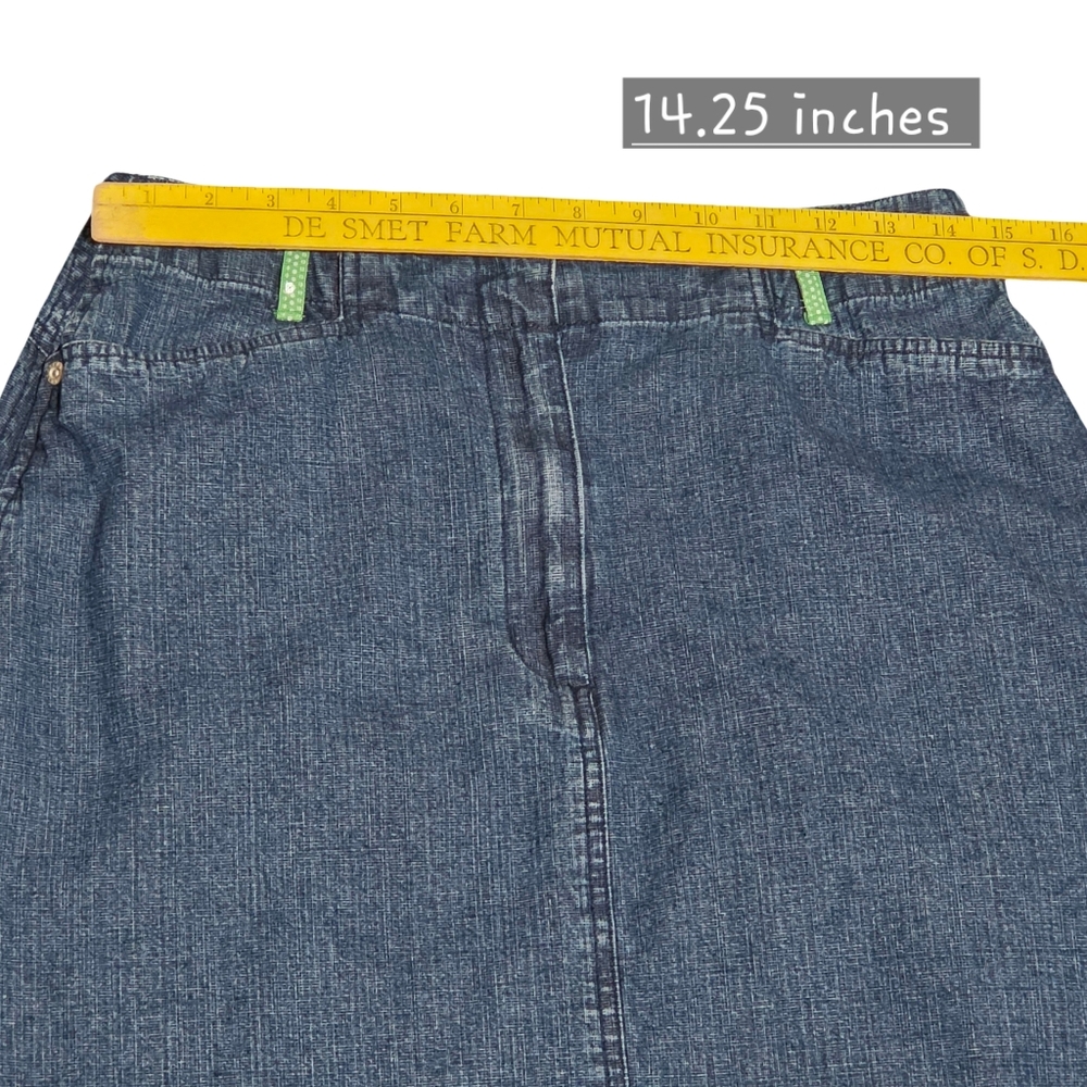 Vintage NORTHCREST Denim Skirt Womens Size 10 Blue Knee Length Minimalist 90s - Picture 8 of 10